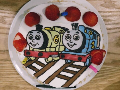 生クリームで簡単キャラクターケーキ(キャラの部分)